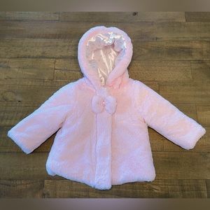 Little Me pink faux fur coat, 18 months